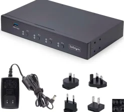 StarTech.com 4-Port KM Switch with Mouse Roaming, USB Switch for