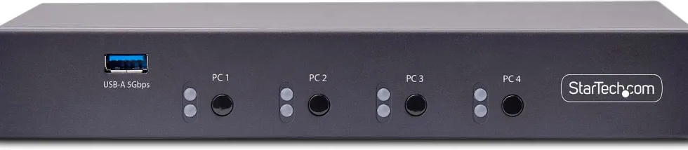 StarTech.com 4-Port KM Switch with Mouse Roaming, USB Switch for