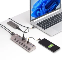 StarTech.com 7-Port Self-Powered USB-C Hub with Individual
