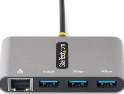 StarTech.com 3-Port USB-C Hub with Ethernet, 3x USB-A Ports,