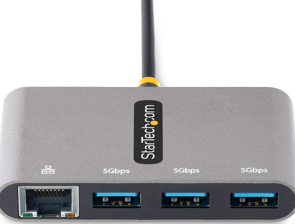 StarTech.com 3-Port USB-C Hub with Ethernet, 3x USB-A Ports,