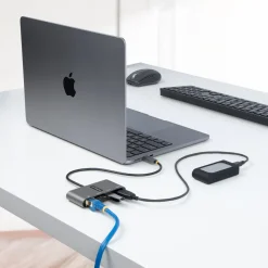 StarTech.com 3-Port USB-C Hub with Ethernet, 3x USB-A Ports,