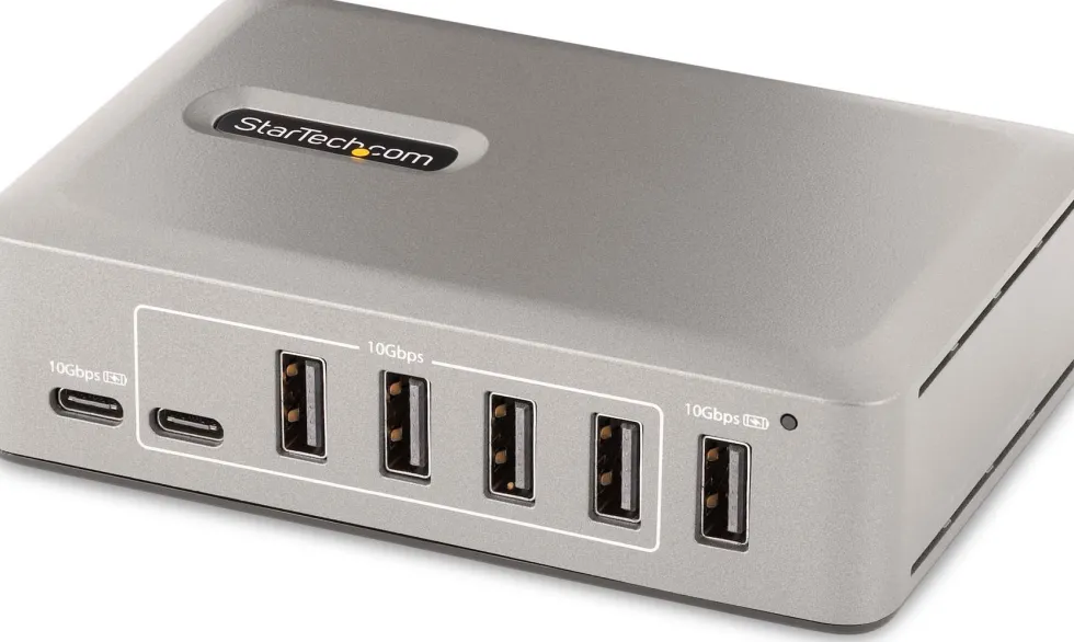 StarTech.com 10-Port USB-C Hub, 8x USB-A + 2x USB-C,