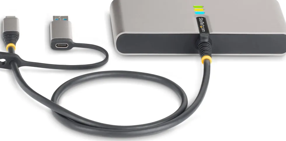 StarTech.com 2-Port USB-C/USB-A Hub with GbE and RS232 Serial,