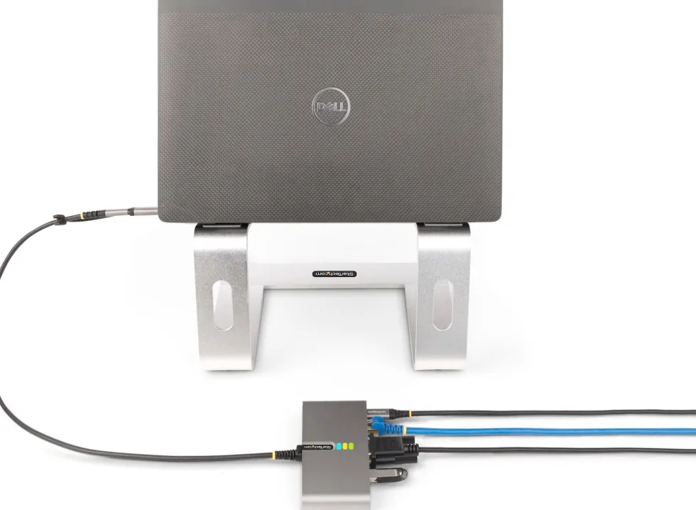 StarTech.com 2-Port USB-C/USB-A Hub with GbE and RS232 Serial,