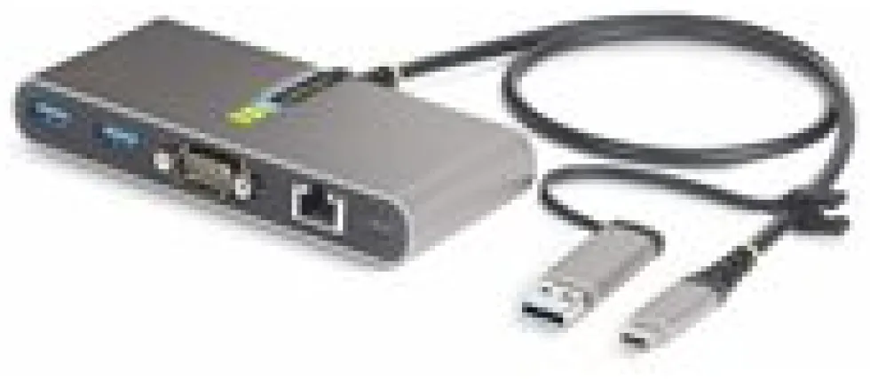 StarTech.com 2-Port USB-C/USB-A Hub with GbE and RS232 Serial,