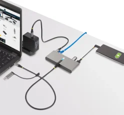 StarTech.com 2-Port USB-C/USB-A Hub with GbE and RS232 Serial,