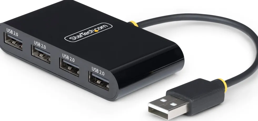 StarTech.com 4-Port USB 2.0 Hub, USB Bus Powered, Small Travel