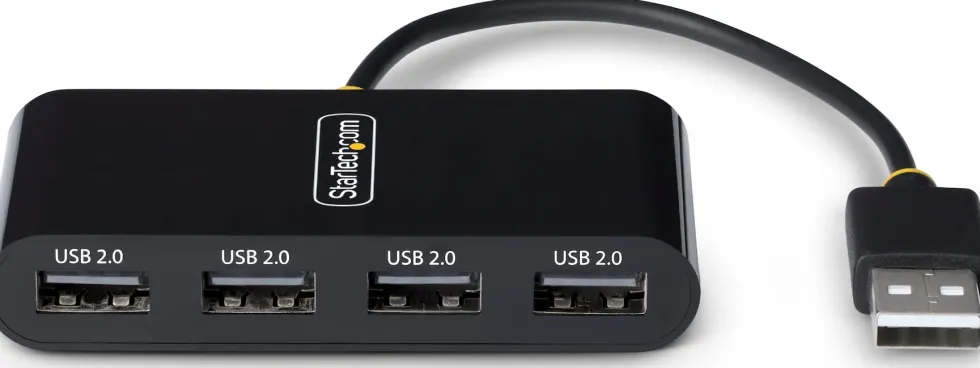 StarTech.com 4-Port USB 2.0 Hub, USB Bus Powered, Small Travel