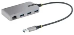 StarTech.com 3-Port USB Hub with Ethernet, 3x USB-A Ports,