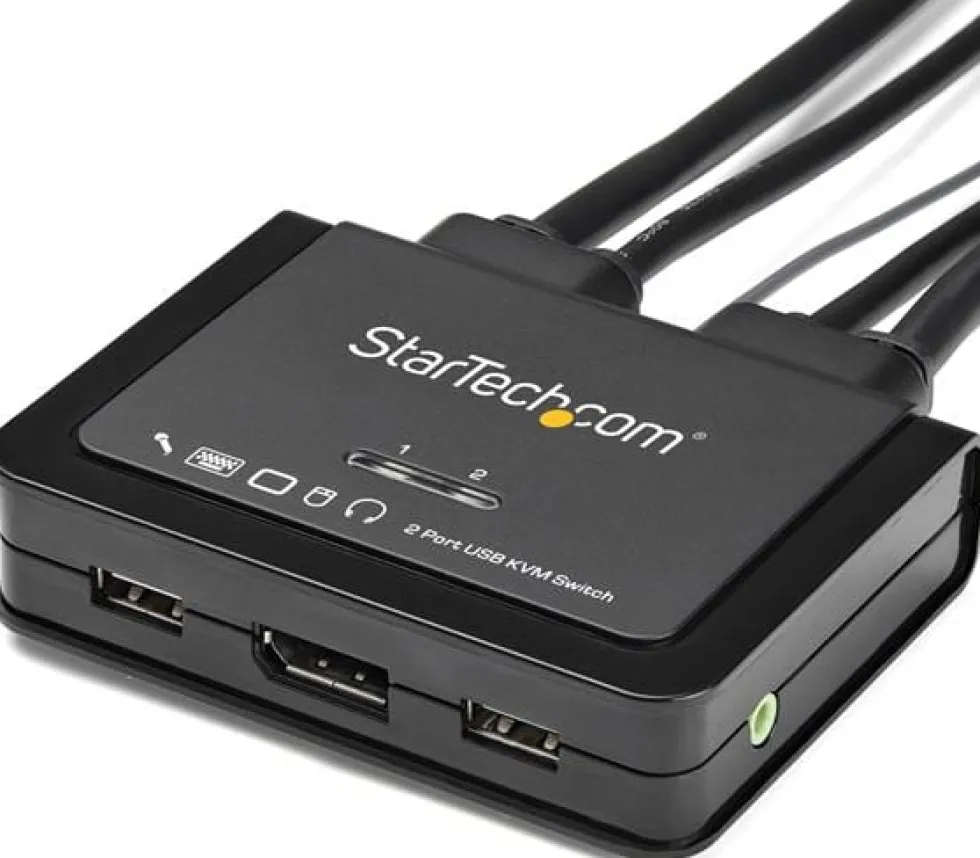 StarTech.com 2 Port USB 4K60Hz DisplayPort KVM-switch med