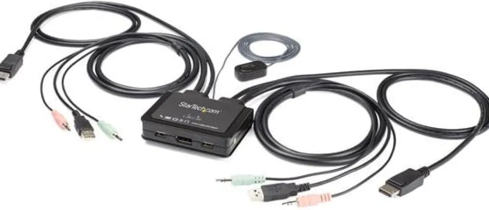 StarTech.com 2 Port USB 4K60Hz DisplayPort KVM-switch med