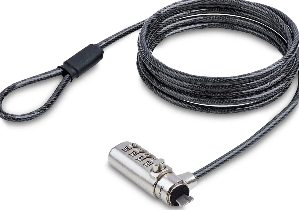 StarTech.com Slim Lock K-Slot Compatible, 6.6ft Combination