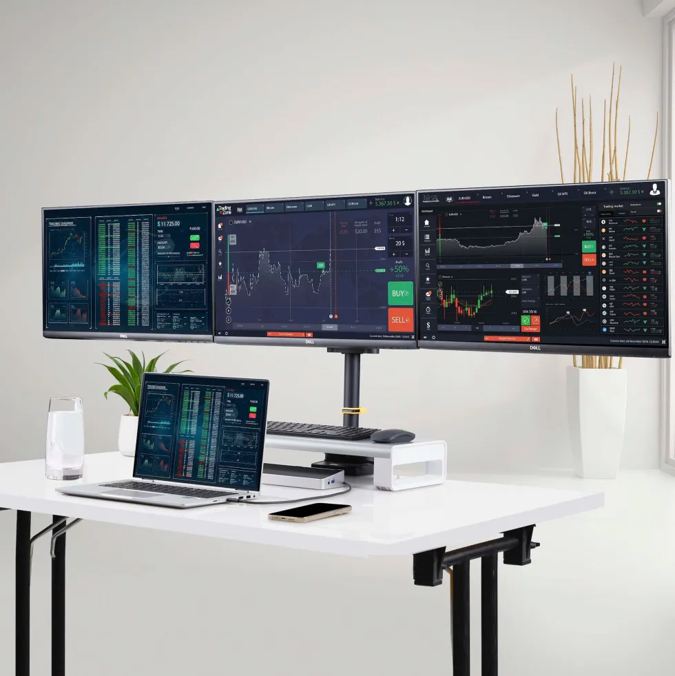 StarTech.com Triple Monitor Desk Mount For Up To Three 27in