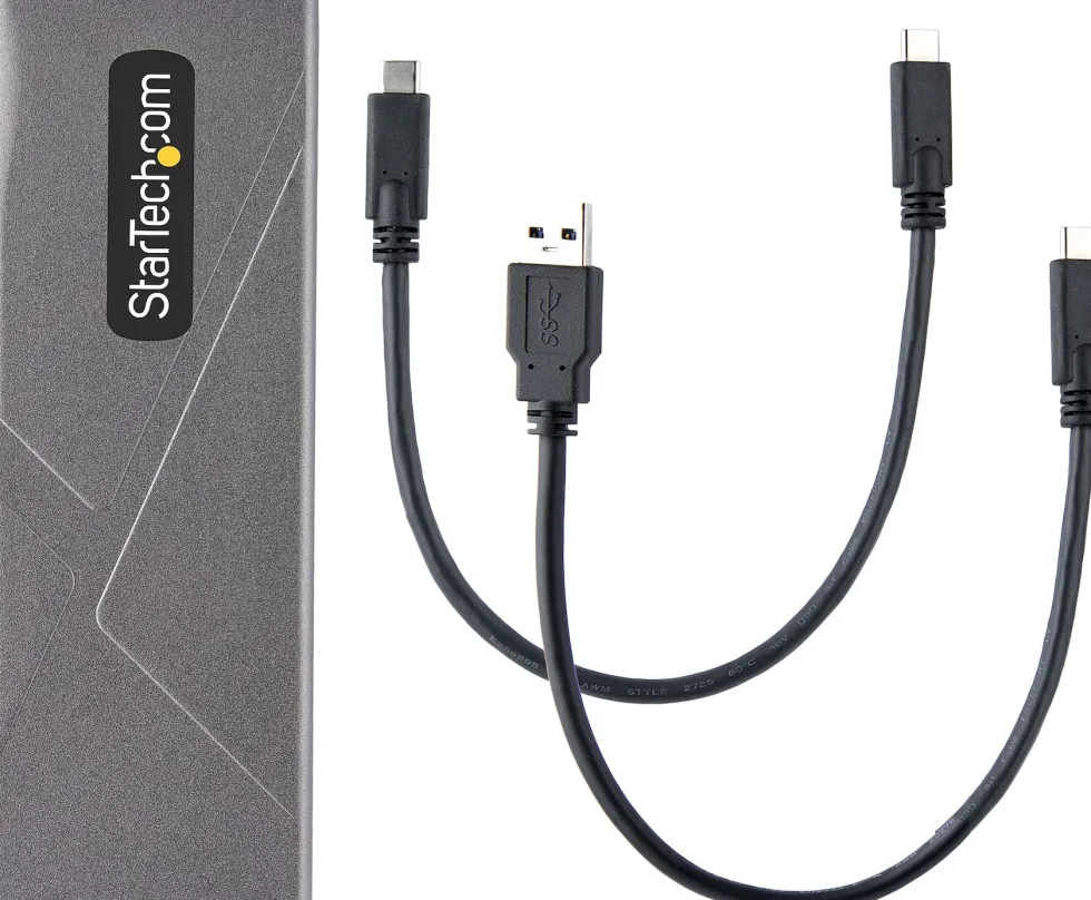 StarTech.com USB-C 10Gbps to M.2 NVMe or M.2 SATA SSD Enclosure,