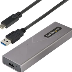 StarTech.com USB-C 10Gbps to M.2 NVMe or M.2 SATA SSD Enclosure,
