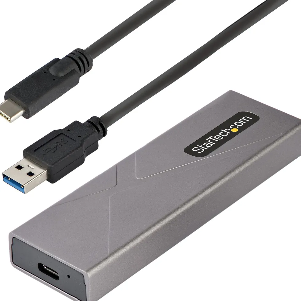 StarTech.com USB-C 10Gbps to M.2 NVMe or M.2 SATA SSD Enclosure,