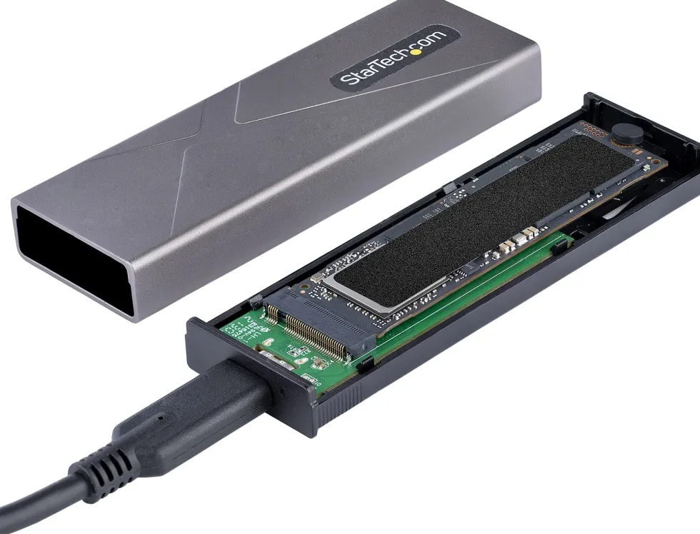 StarTech.com USB-C 10Gbps to M.2 NVMe or M.2 SATA SSD Enclosure,