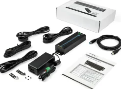 StarTech.com USB 3.0-hubb med 10 portar och nätadapter