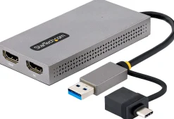 StarTech.com USB to Dual HDMI Adapter, USB A/C to 2x HDMI