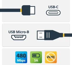 StarTech.com USB 2.0 USB-C till Micro-B-kabel - 1 m - USB-kabel