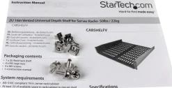 StarTech.com 2U serverrackhylla - Universell ventilerad