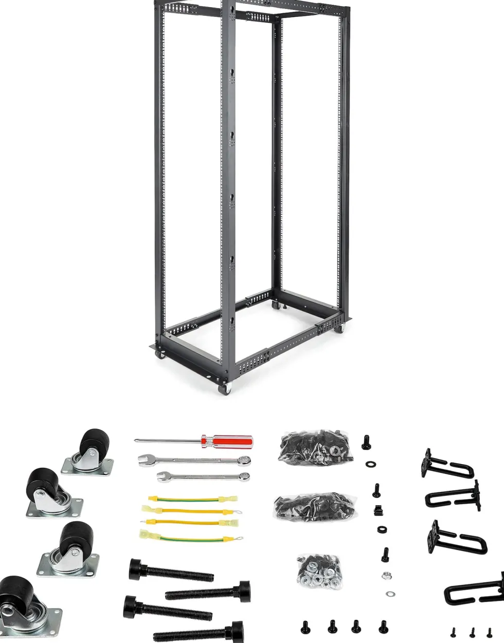 StarTech.com 42U 19-tums öppet serverrack - 4 stolpar justerbart