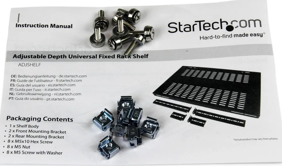 StarTech.com Ventilerad rackmonteringshylla med justerbart