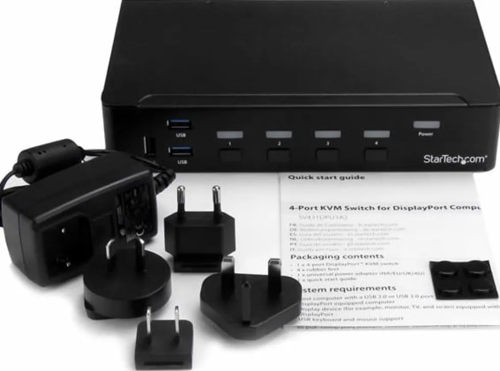 Startech DisplayPort KVM-switch med 4 portar - USB 3.0 - 4K
