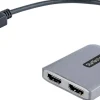 Startech DP to Dual HDMI MST HUB, Dual HDMI 4K 60Hz, DisplayPort