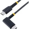 StarTech 1ft (30cm) USB C Charging Cable Right Angle, 60W PD 3A,