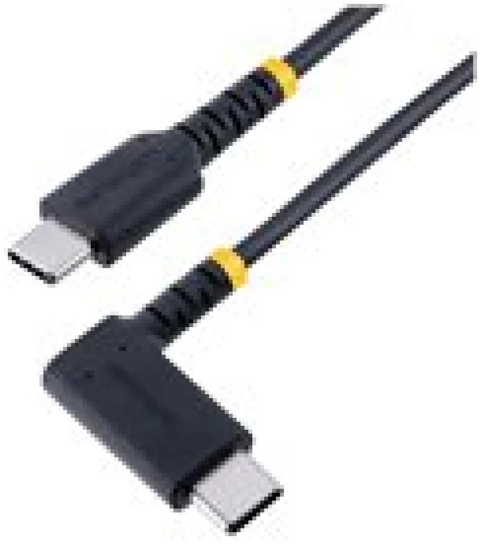 StarTech 1ft (30cm) USB C Charging Cable Right Angle, 60W PD 3A,