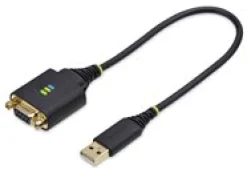 StarTech 1ft/30cm USB to Null Modem Serial Adapter Cable, FTDI,