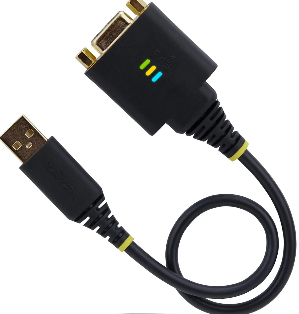 StarTech 1ft/30cm USB to Null Modem Serial Adapter Cable, FTDI,