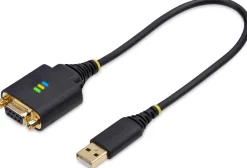 StarTech 1ft/30cm USB to Null Modem Serial Adapter Cable, FTDI,