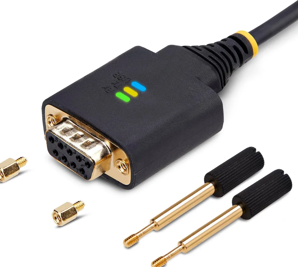 StarTech 1ft/30cm USB to Null Modem Serial Adapter Cable, FTDI,