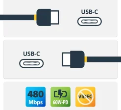 StarTech 3.3ft (1m) USB-C Charging Cable, Charge & Sync, 60W