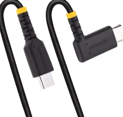 StarTech 6in (15cm) USB C Charging Cable Right Angle, 60W PD 3A,