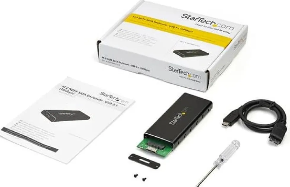 Startech M.2 SSD-kabinett för M.2 SATA SSD-enheter - USB 3.1 (10