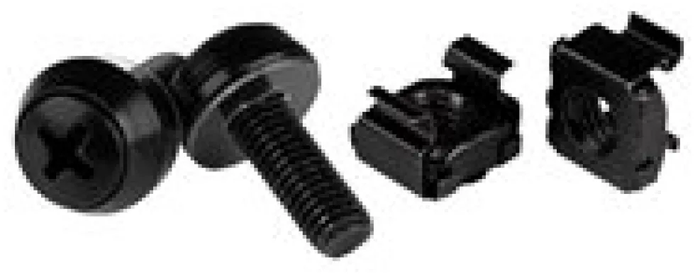 Startech M6x12 mm - skruvar och korgmuttrar - 100-pack, svart