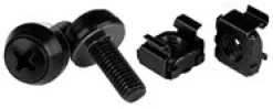 Startech M6x12 mm - skruvar och korgmuttrar - 50-pack, svart