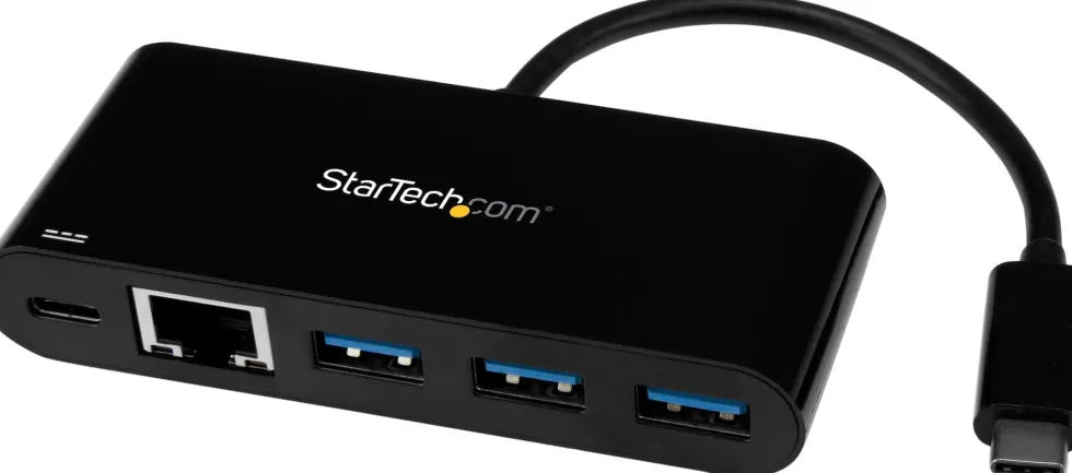Startech 3-ports USB-C-hubb med Gigabit Ethernet och 60 W
