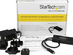 Startech USB-C-hubb med 3 portar och Gigabit Ethernet - USB-C