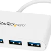 Startech USB C-hubb med 4 portar tillsammans med 4x USB A-portar