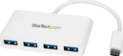 Startech USB C-hubb med 4 portar tillsammans med 4x USB A-portar