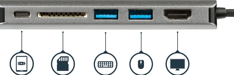 Startech USB C Multiport Adapter - Portable USB-C Dock to 4K