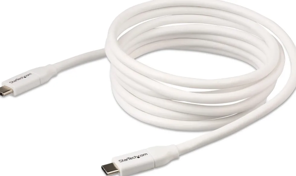 StarTech USB C to USB C Cable - 6 ft / 2m - 5A PD - M/M - White