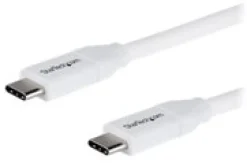 StarTech USB C to USB C Cable - 6 ft / 2m - 5A PD - M/M - White