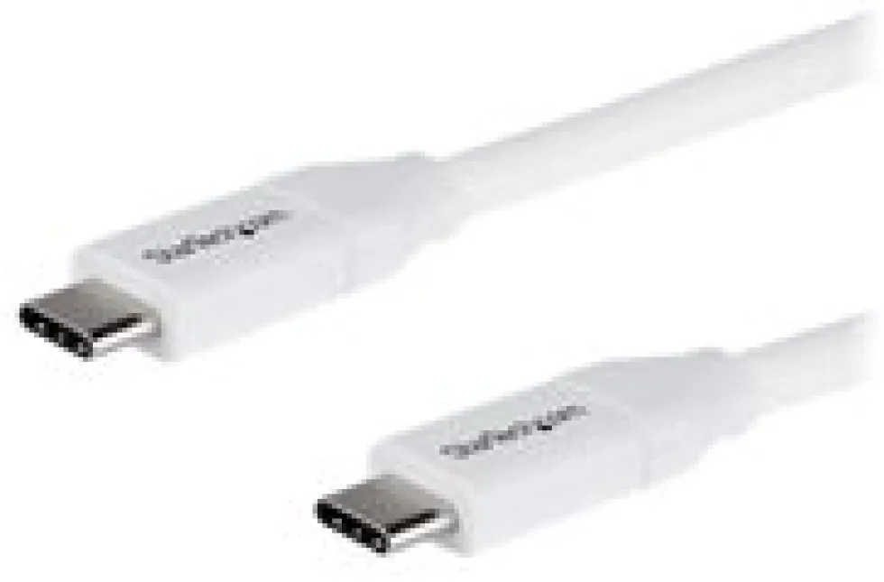 StarTech USB C to USB C Cable - 6 ft / 2m - 5A PD - M/M - White