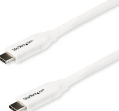 StarTech USB C to USB C Cable - 6 ft / 2m - 5A PD - M/M - White